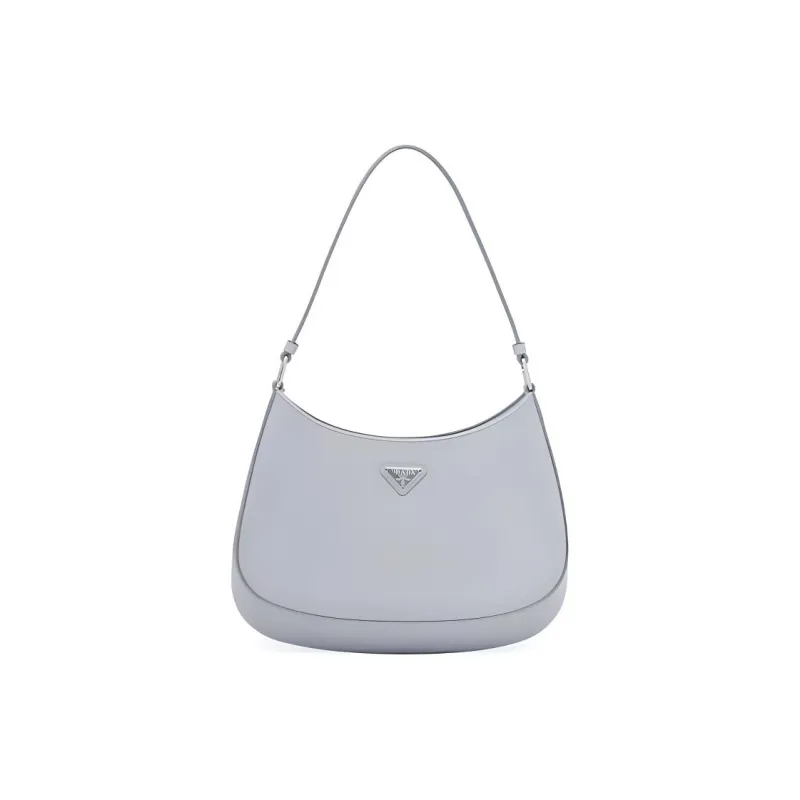 PRADA Cleo Shiny Leather Shoulder Bag Women's Cornflower Blue-1