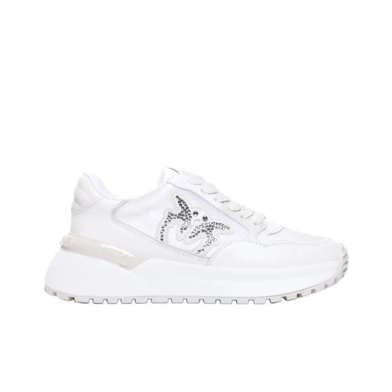 PINKO Logo Embellished Gem Sneakers Women's-1
