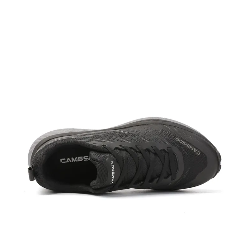 Camssoo Cushioned Slip Resistant Breathable Low Top Trekking Shoes Men's Black Khaki-2