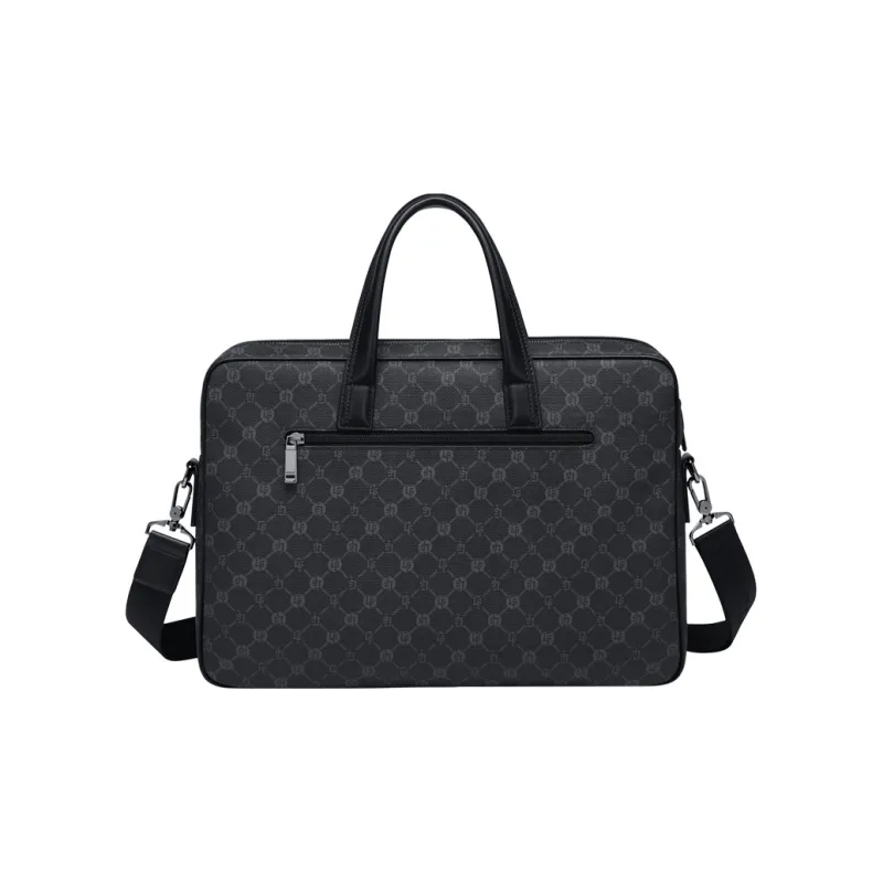 GOLF PVC One Shoulder Crossbody Portable Briefcase Regular Men's Gray & Black-3