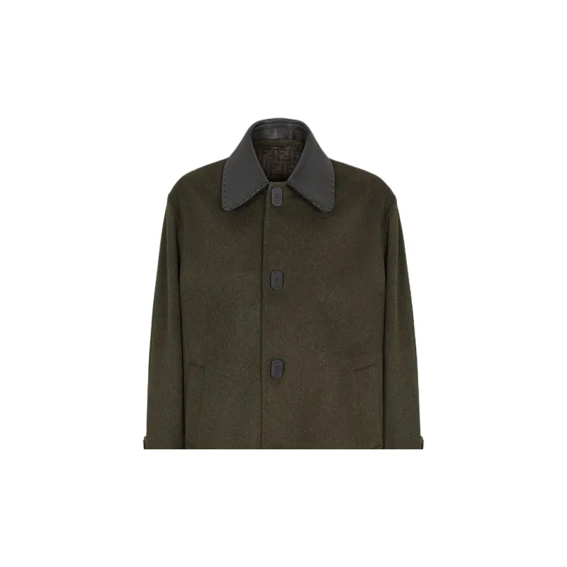 FENDI Collared Button Up Coat-4