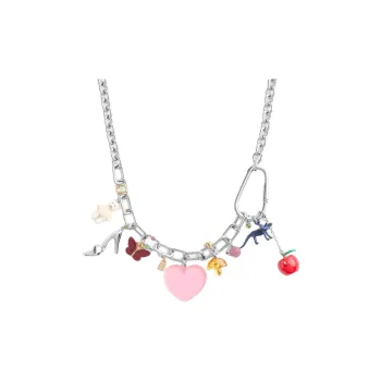 COACH Brass Plated, Resin, Enamel, Glass, Cubic Zircon Necklaces Women's Multicolor