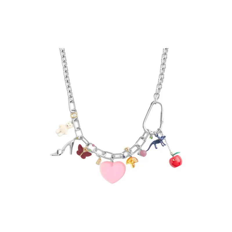 COACH Brass Plated, Resin, Enamel, Glass, Cubic Zircon Necklaces Women's Multicolor-0