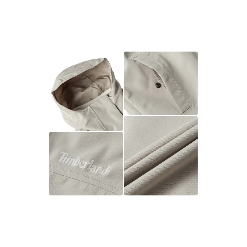 Timberland Outdoor Hiking Waterproof And Breathable Windbreaker Jacket Women's Light Gray-2