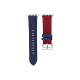 Blue & Red/Suede & Denim Leather Strap