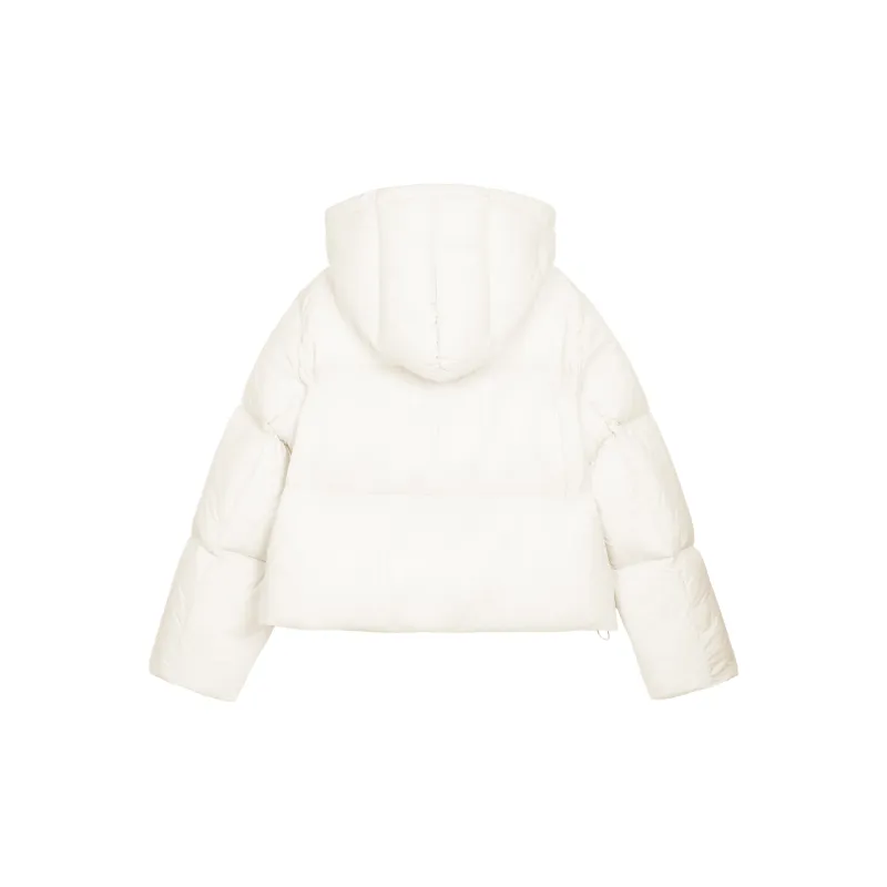 PAZZO Petite Fashion Elegance Loose Fit Versatile Cropped Hooded Down Jacket Women's-2