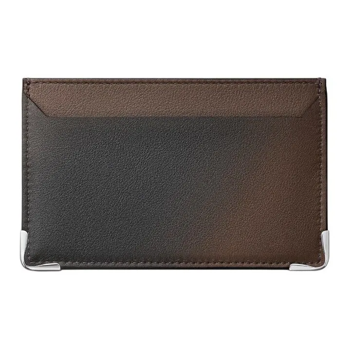 CARTIER Must De Cartier Cow Leather Card Holder Women's Gradient Gray Umber-1