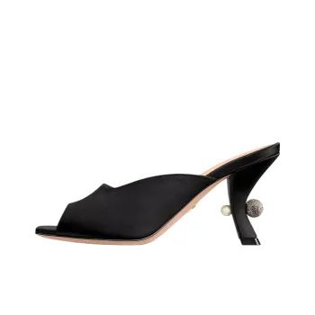 DIOR Tribales Slide Slippers 8cm Women's Black