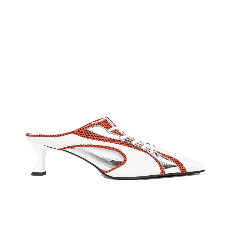 ANCUTA SARCA Rubber Sole Wrap-toe Slippers Women's White-1