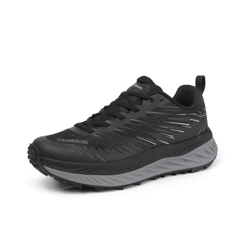 Camssoo Cushioned Slip Resistant Breathable Low Top Trekking Shoes Men's Black Khaki-1
