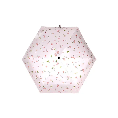 IDREAMY Five-Fold Fashion Cherry Vinyl Sun Protection Umbrella Dual-Use For Sunny And Rainy Days