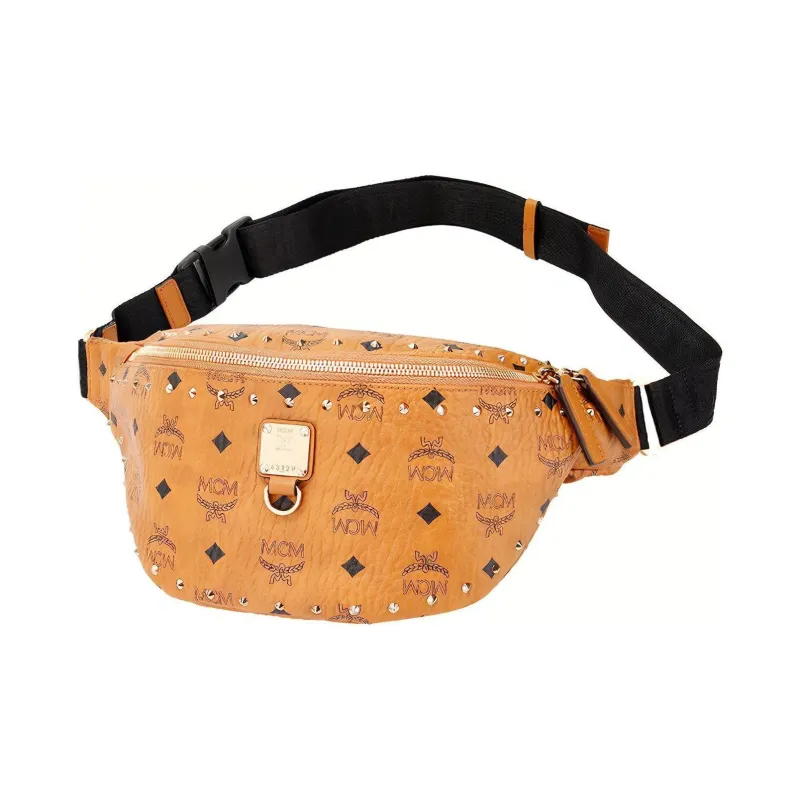 MCM Fursten Belt Bag Visetos Studded Outline Medium Cognac-1