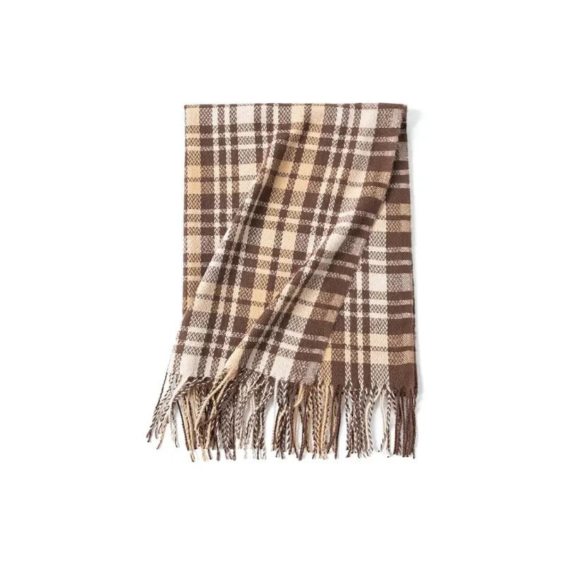 PISHUSHU Polyester Knit Scarves Unisex Pink-6