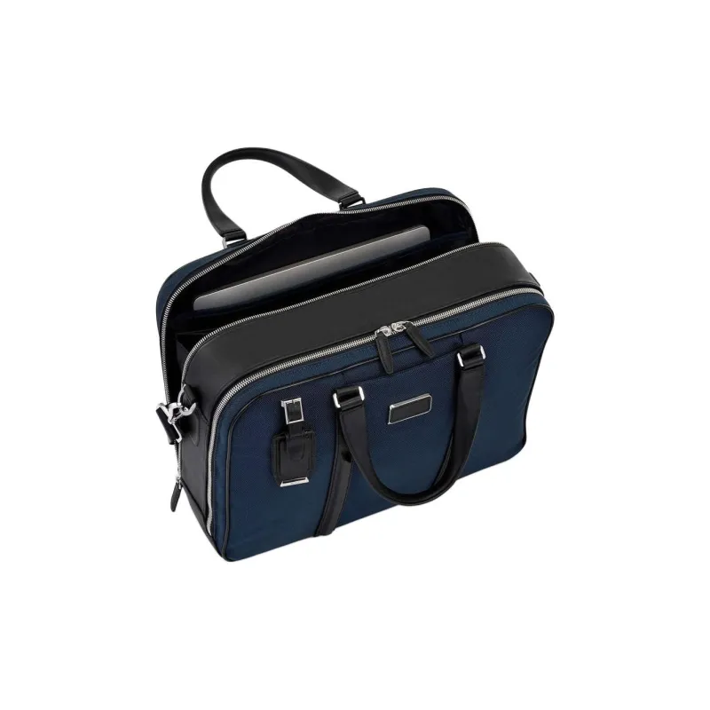 TUMI Nylon Briefcase One Shoulder Crossbody Portable Laptop Bag Unisex Marine Blue-3