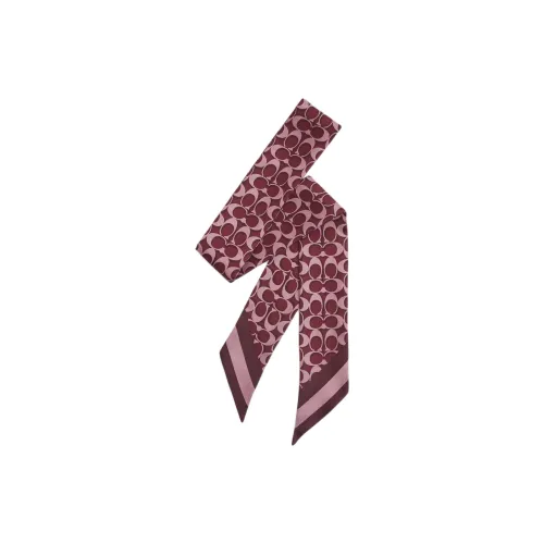 COACH Silk Silk Scarves Women's Red