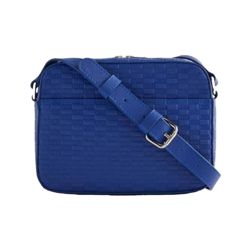 KITH Saffiano Leather Camera Bag Shoulder Bag Crossbody Bag Women's Blue-0