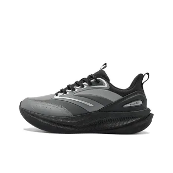 QIAODAN Uh huh Cushioning Slip Resistant And Abrasion Resistant Low Top Casual Running Shoes Men's Gray Black