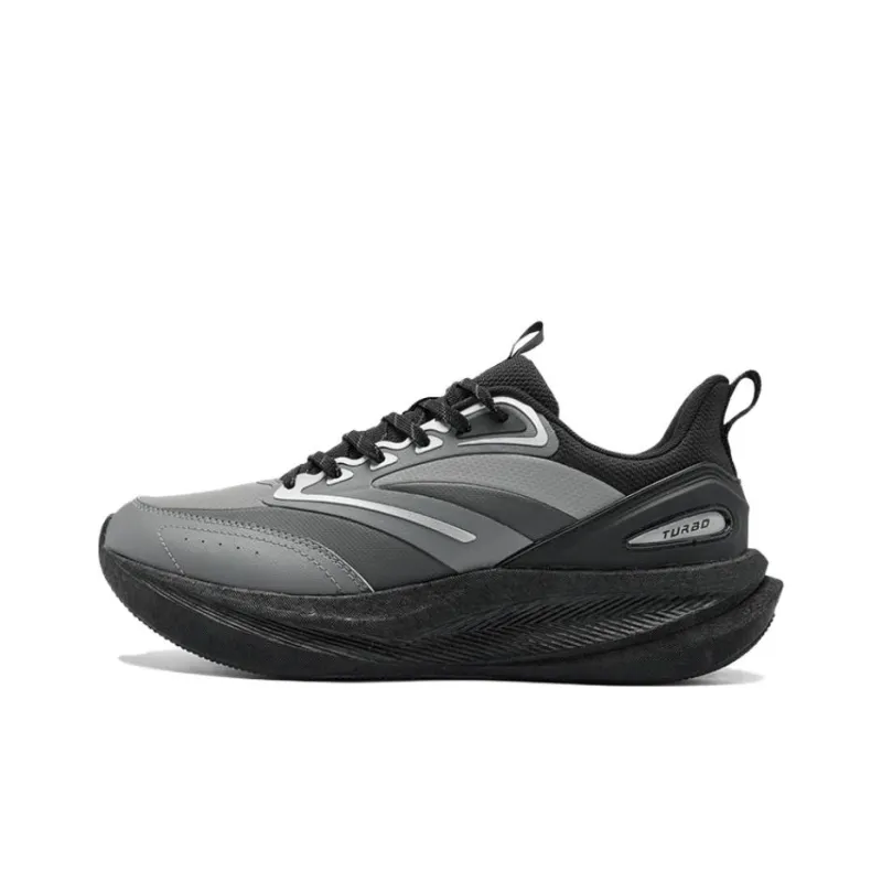 QIAODAN Uh huh Cushioning Slip Resistant And Abrasion Resistant Low Top Casual Running Shoes Men's Gray Black-0