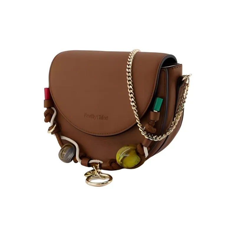 See By Chloe Textured Leather Crossbody Bag, Shoulder Bag Women's Caramel-2