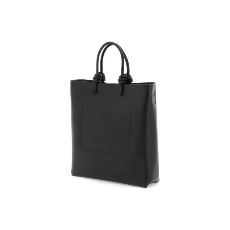 JIL SANDER Cow Leather Tote Bag Shopping Bag Shoulder Bag Handbag Women's Black-2