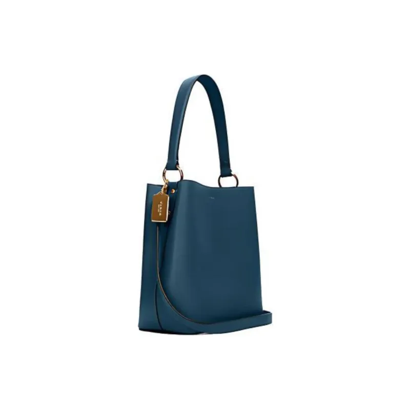 COACH Town Leather Handbag Bucket Bag Shoulder Bag Medium Size Women's Blue-1
