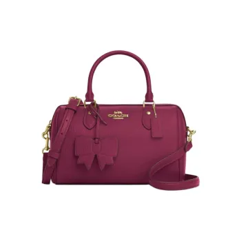 COACH Refined Pebbled Leather Crossbody Handbags Medium Size Women's Fuchsia