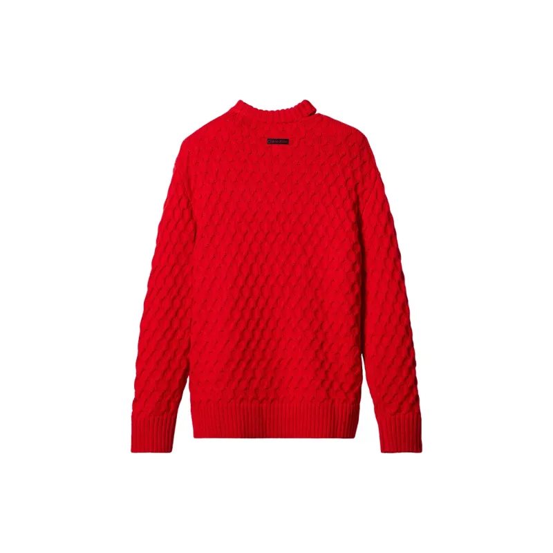CALVIN KLEIN Spring Festival Red Magenta Sweater Women's-4