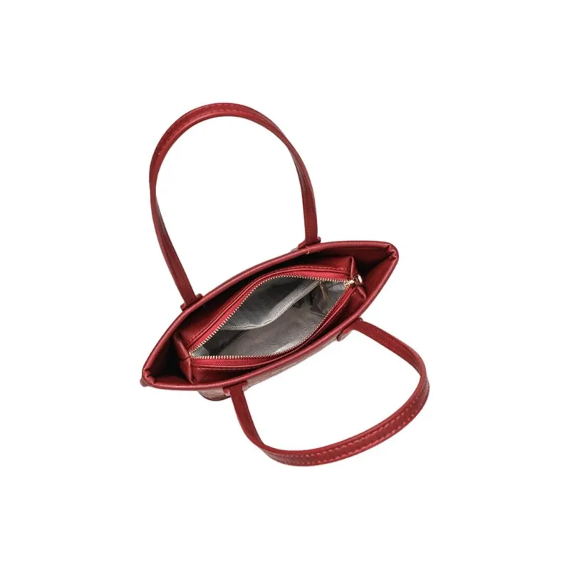 PAYOT Microfiber Synthetic Leather Wedding Handbag Regular Women's Burgundy-4