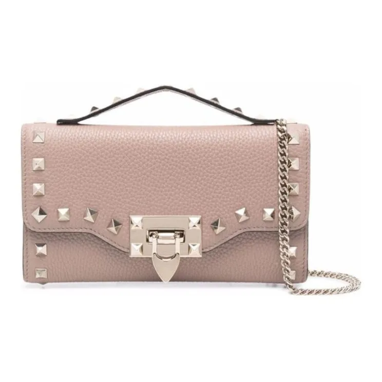 Valentino Leather Crossbody One Shoulder Handbags Women's Pink-1