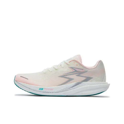 361° Cushioned Slip-Resistant Abrasion-Resistant Breathable Low-Top Running Shoes Unisex White Pink
