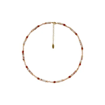 GITHA Red Network Stone Necklaces Women's