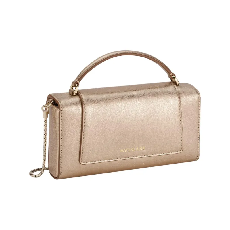 BVLGARI Calfskin One Shoulder Handbags Women's Gold-1
