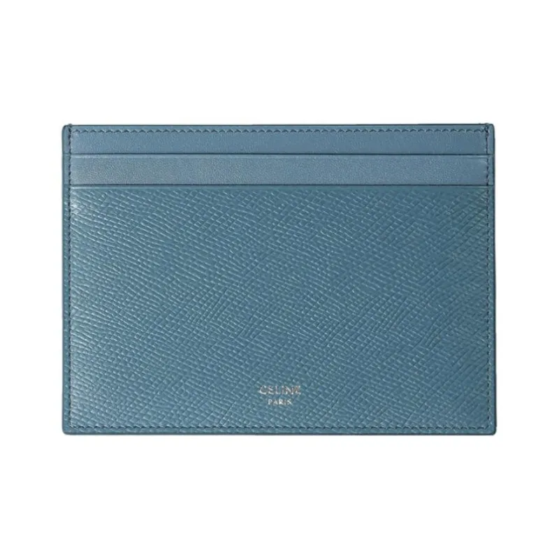 CELINE Cow Leather Card Holder Men's Blue-0