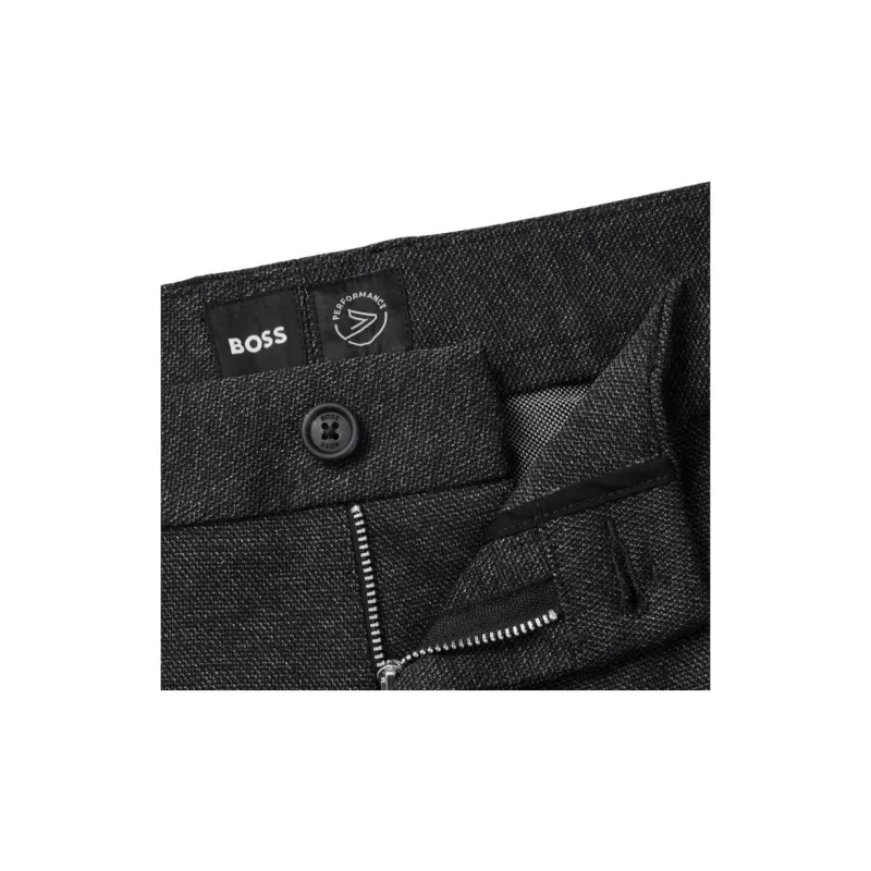 HUGO BOSS Trousers In Structured Performance Stretch Material Suit Trouser Men's Black-5