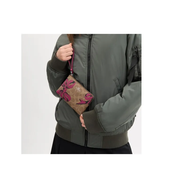 COACH Coated Canvas Clutch Mini Women's Tan & Multicolor-3
