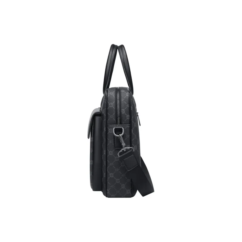 GOLF PVC One Shoulder Crossbody Portable Briefcase Regular Men's Gray & Black-2