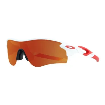 Oakley Plastic Irregular Shape Sunglasses Men's Red