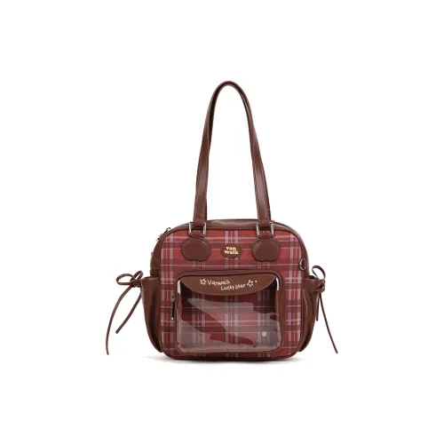 VANWALK PU Shoulder Bag Tote Handbag Medium Size Women
s Dark Chocolate Cocoa/Caramel Cookies/Vintage Apple