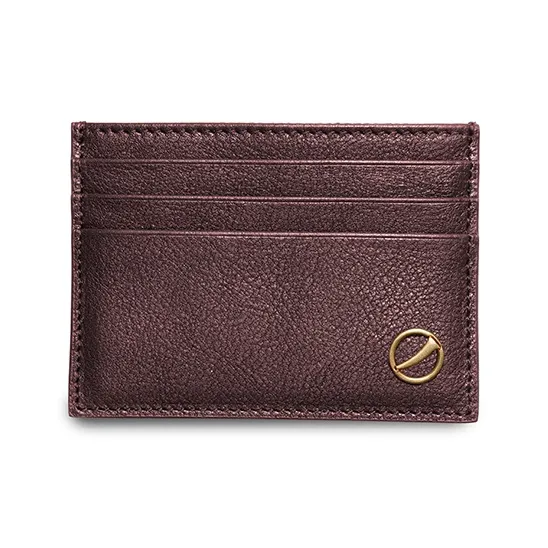 SUPERMERCY One Stroke Series The First Layer Of Calfskin Card Holder Mini Unisex Black/Purple Glaze-10