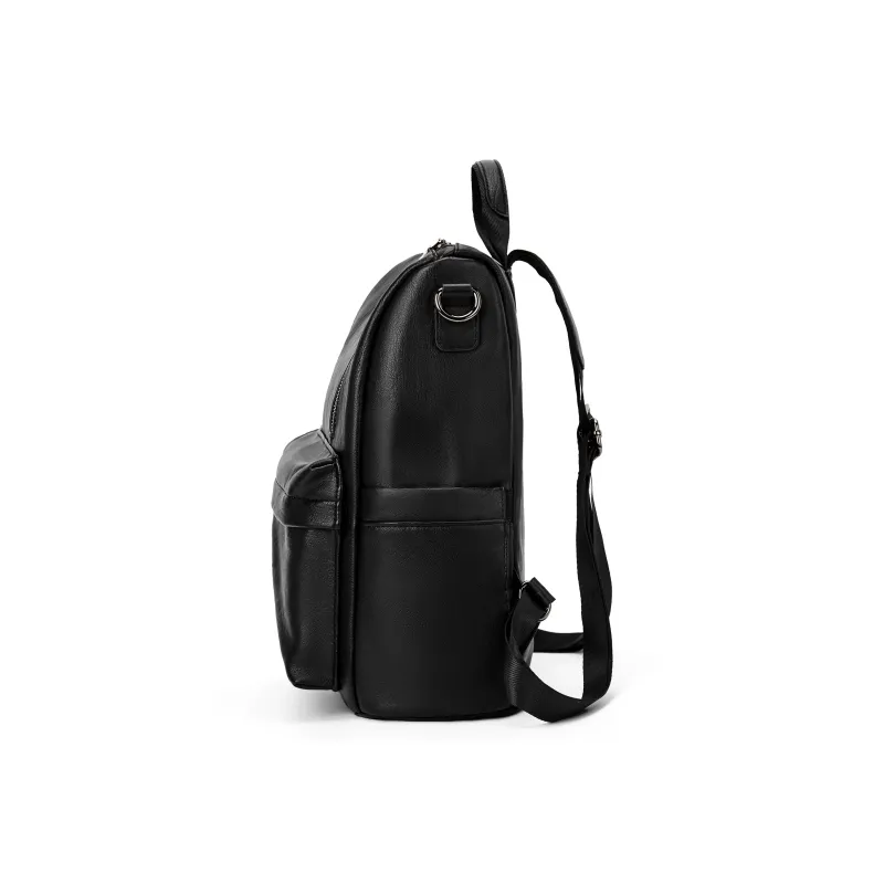 JEANSWEST Fabric Backpack Regular Women's Black/Brown-2