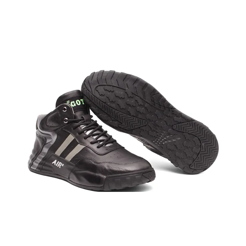 Daying Slip Resistant And Breathable High Top Casual Shoes Men's Black-5