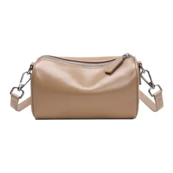 KAISER Top Grain Cow Leather Shoulder Bag Regular Women's Black/Caramel Brown/Ecru Apricot