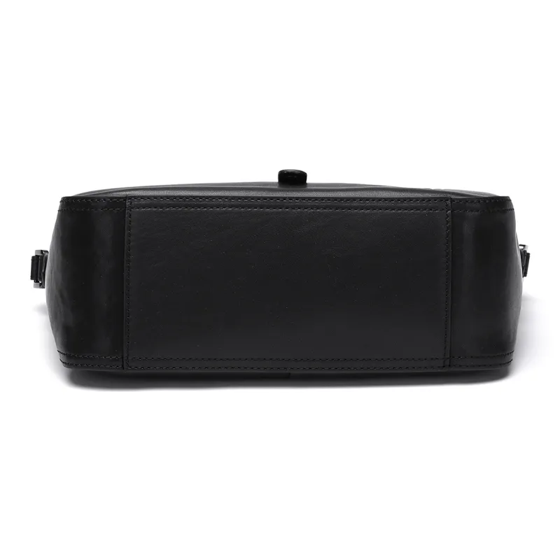 ELLE HOMME Top Grain Cow Leather Crossbody Bag Regular Men's Black-4