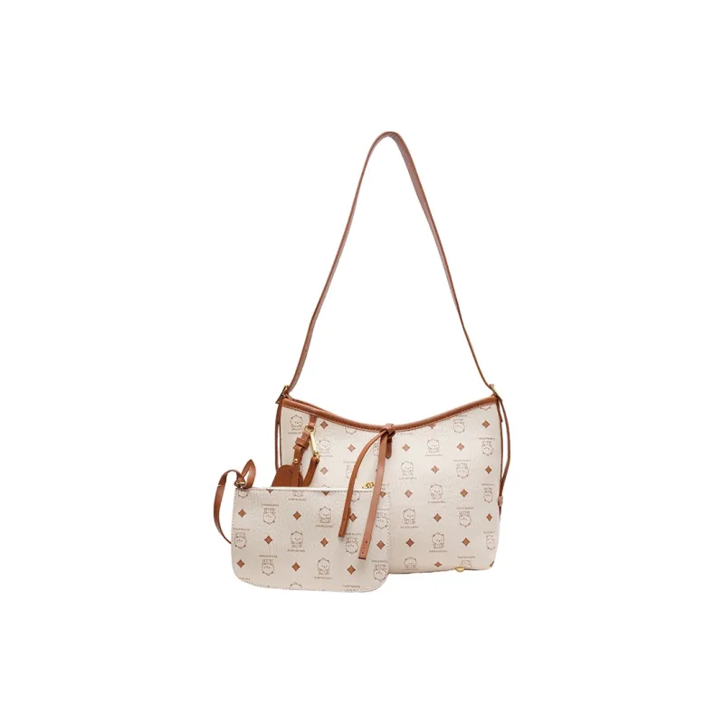 LUVISTRUE PU Commute Shoulder Bag Tote Regular Women's Brown/Pink/Ecru/Black/White-14