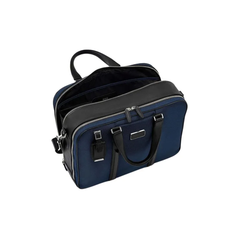 TUMI Nylon Briefcase One Shoulder Crossbody Portable Laptop Bag Unisex Marine Blue-2