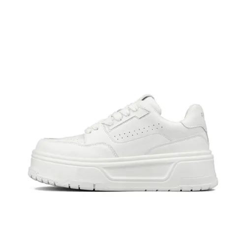 ZSBELLA Anti Slip And Wear Resistant Height Increasing Low Top Skateboard Shoes Women's White