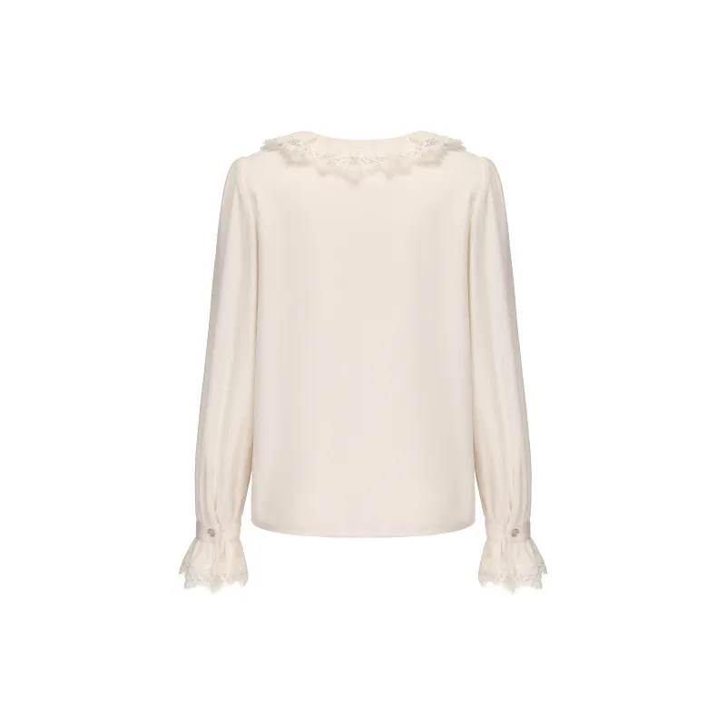 CHIWAWAMEME Shirt Women's Fleece Apricot-1