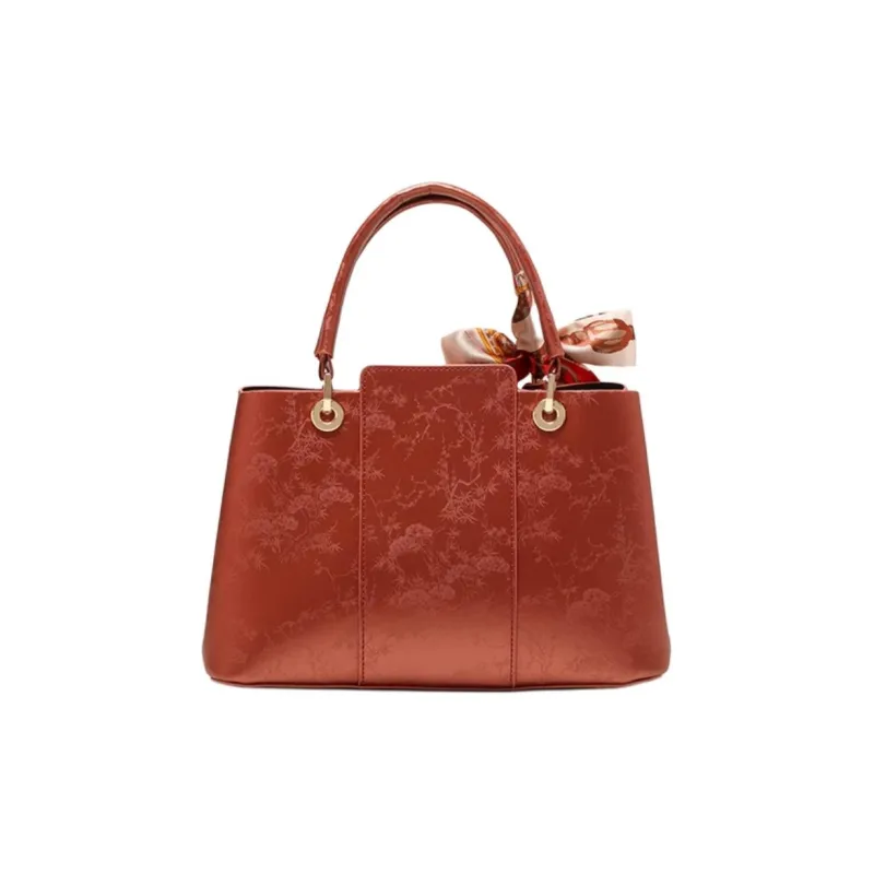 PAYOT Microfiber Synthetic Leather Shoulder Bag, Crossbody Bag, Handbag Regular Women's Chinese Style Red-2