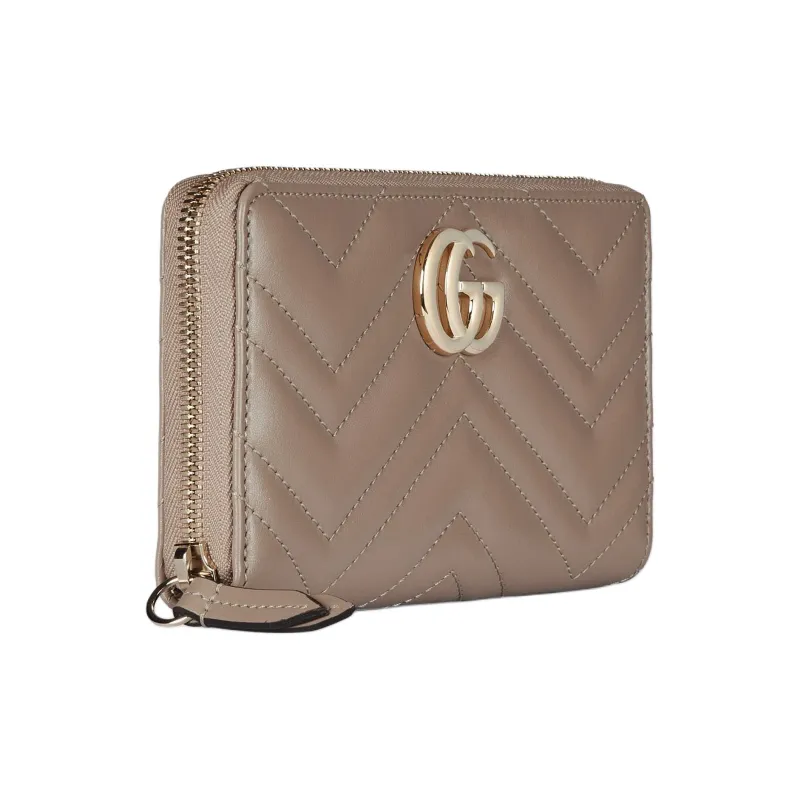GUCCI GG Marmont Leather Wallet Women's Taupe-1