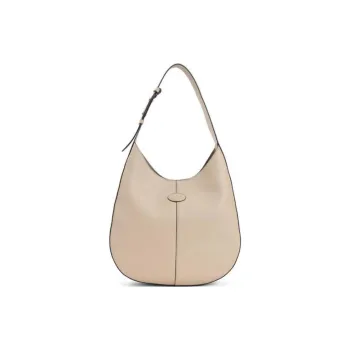 TOD'S DI Calfskin Handbag Shoulder Bag Small Size Women's Beige